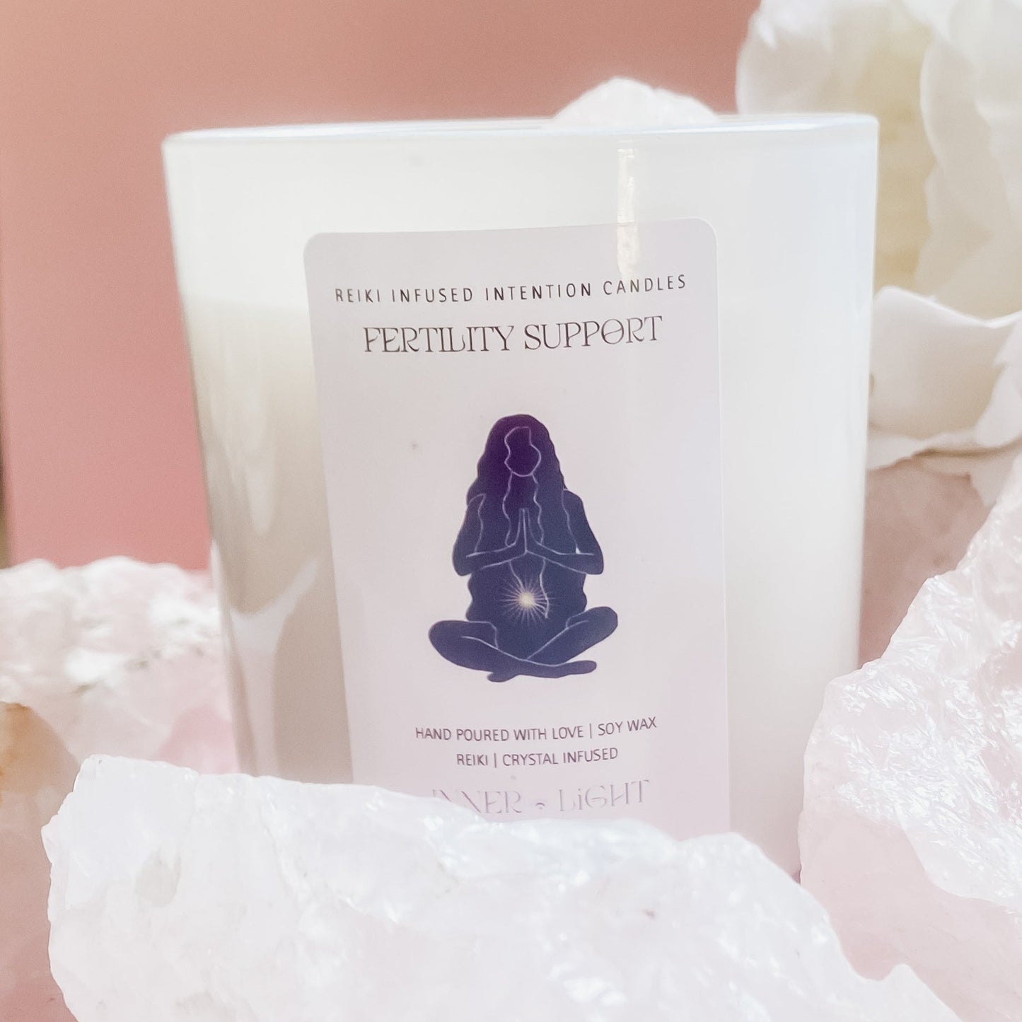 Fertility Support - Reiki + Crystal Infused Candle