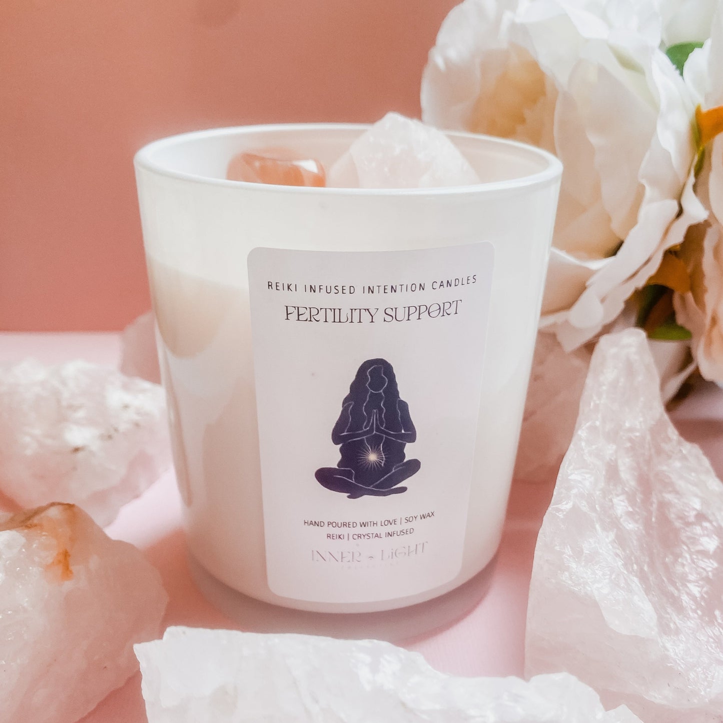 Fertility Support - Reiki + Crystal Infused Candle