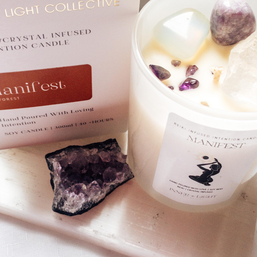 Manifest - Reiki + Crystal Infused Ritual Candle