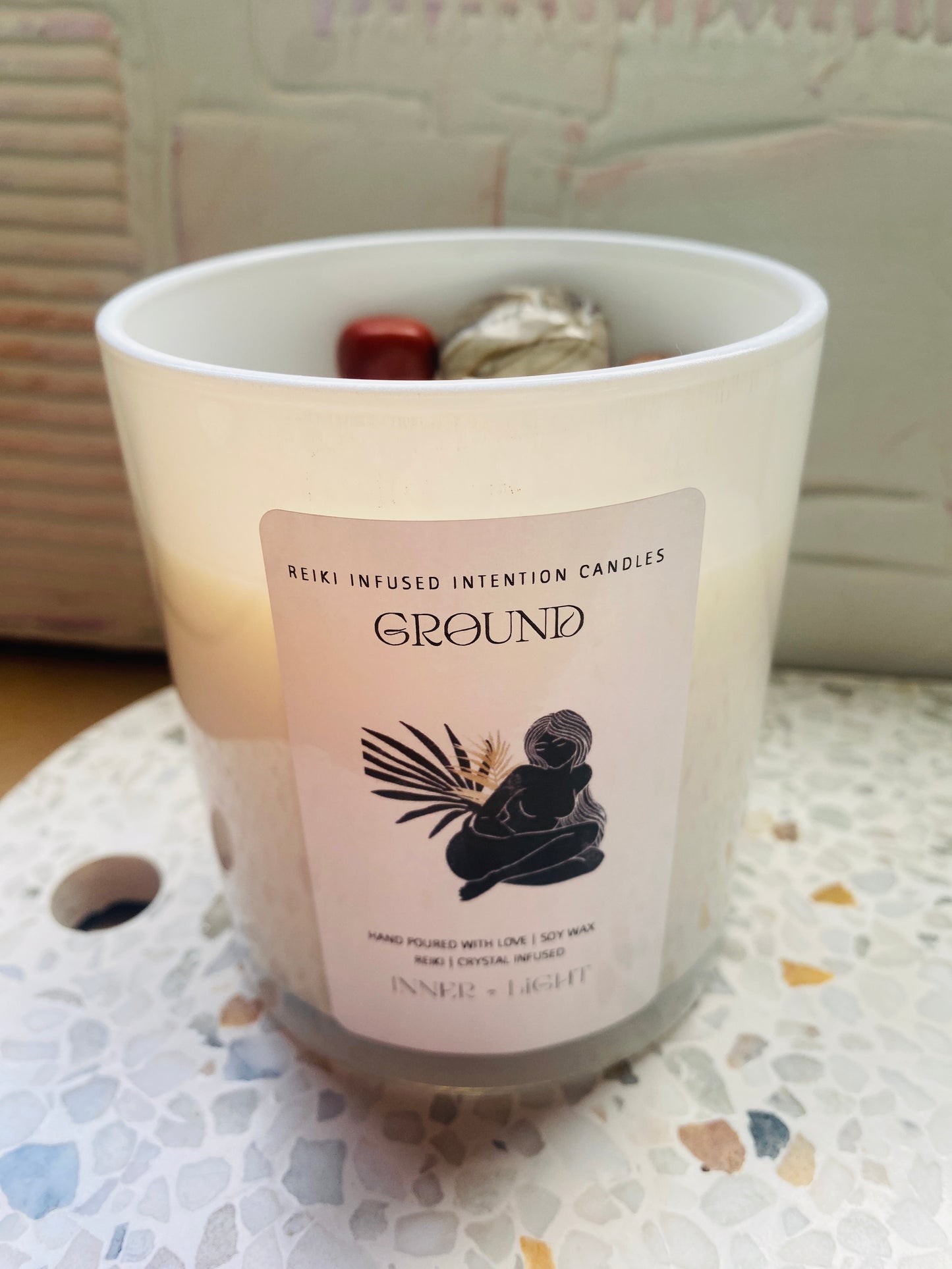 Ground - Reiki + Crystal Infused  Candle