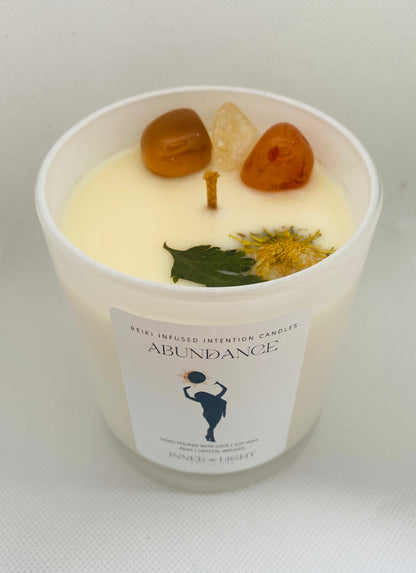 Abundance - Reik + Crystal  Infused Intention Candle