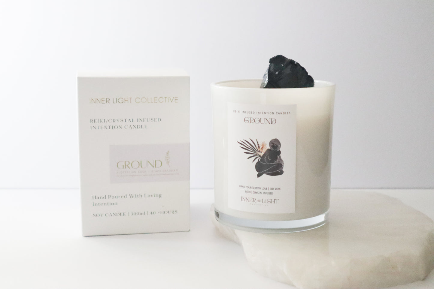 Ground - Reiki + Crystal Infused  Candle