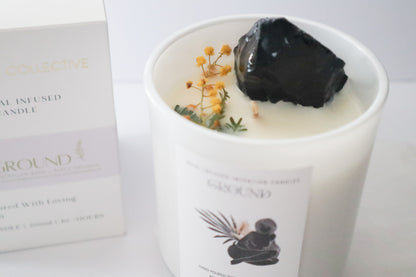 Ground - Reiki + Crystal Infused  Candle