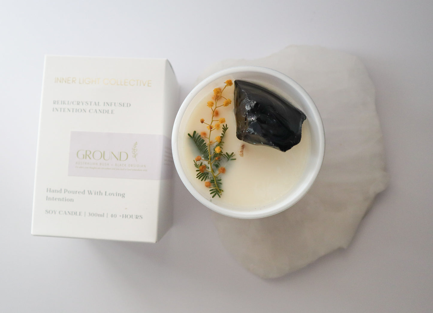 Ground - Reiki + Crystal Infused  Candle