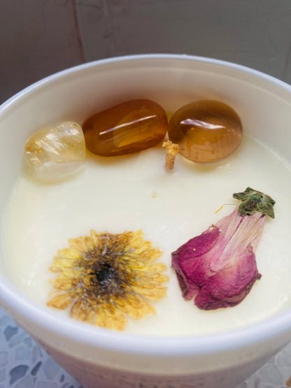 Abundance - Reik + Crystal  Infused Intention Candle