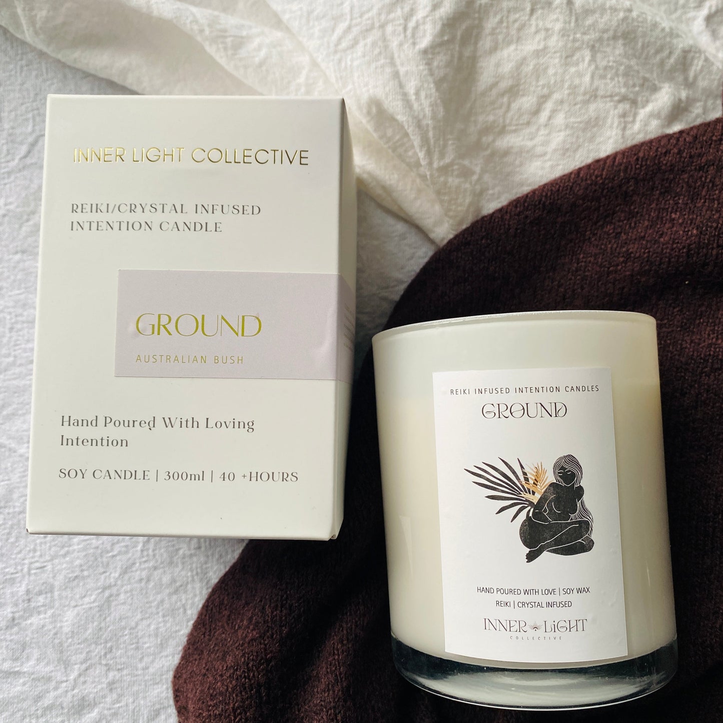 Ground - Reiki + Crystal Infused  Candle