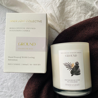 Ground - Reiki + Crystal Infused  Candle