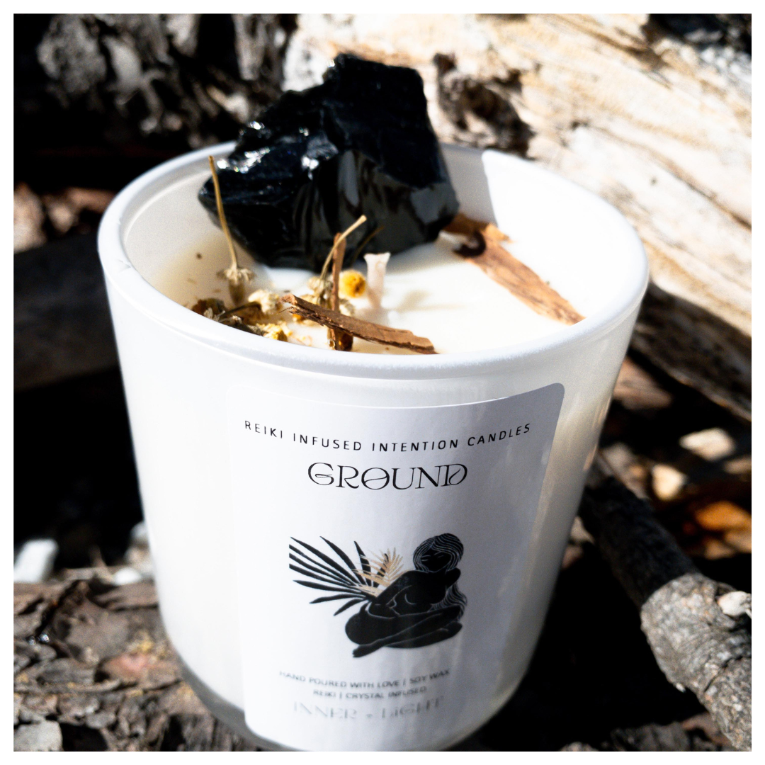 Ground - Reiki + Crystal Infused  Candle