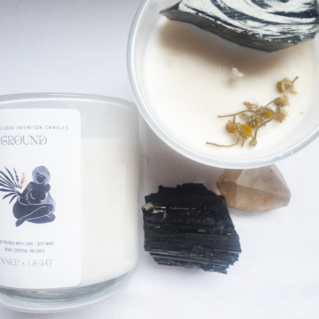 Ground - Reiki + Crystal Infused  Candle