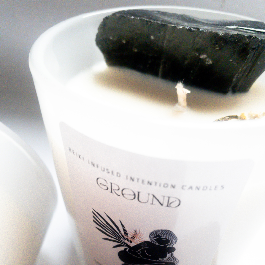 Ground - Reiki + Crystal Infused  Candle
