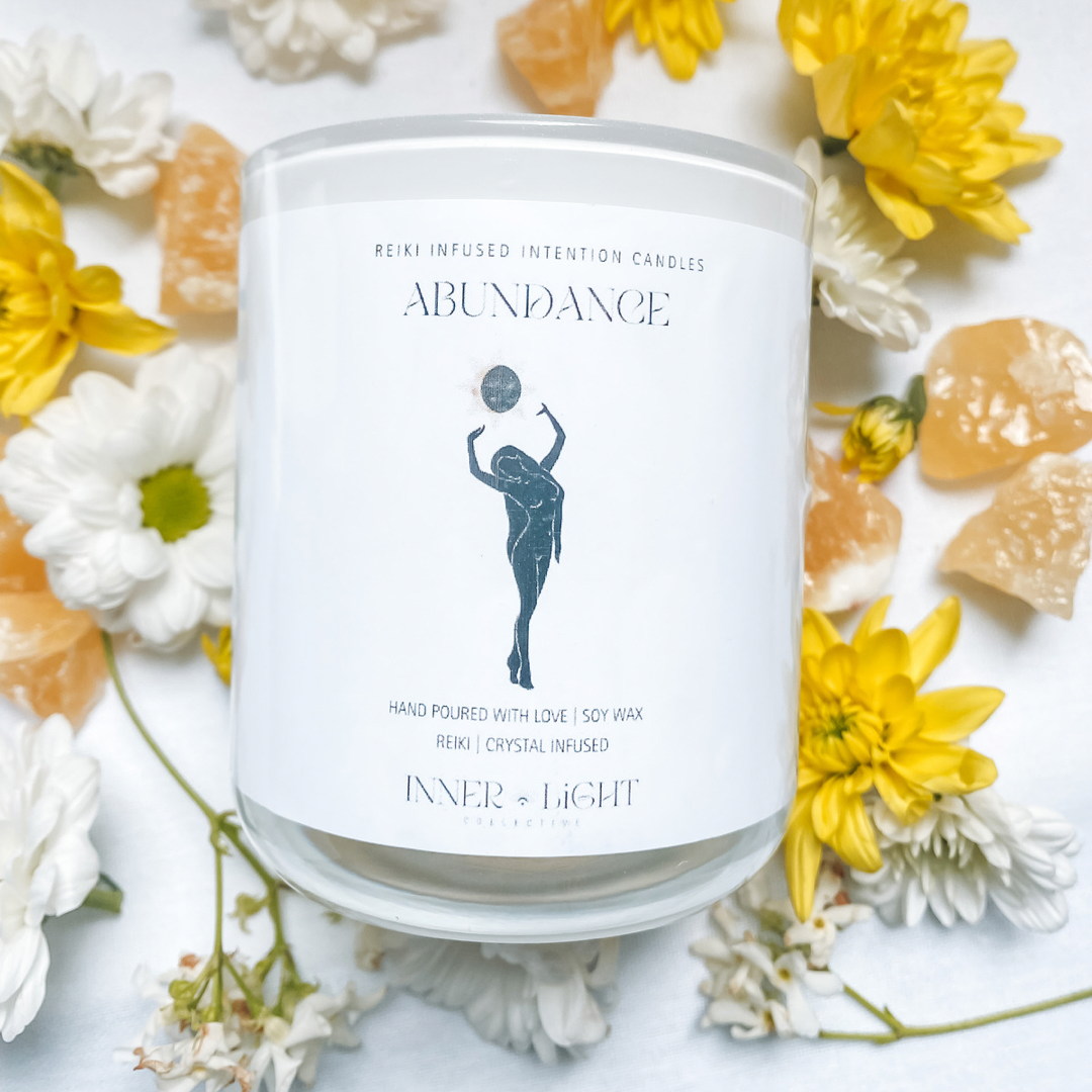 Abundance - Reiki + Crystal  Infused Intention Candle