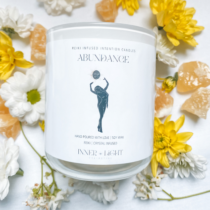 Abundance - Reiki + Crystal  Infused Intention Candle